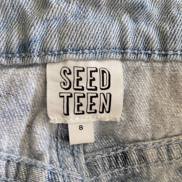 SEED TEEN light blue tye dye denim mini skirt - Picture 3 of 4